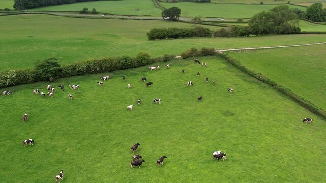 High Angle Footage of Village Countryside Landscape at Near Kendal Town, Lake District of England United Kingdom. Drone Camera Footage Was Captured on June 13th, 2025