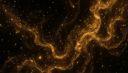 Blue fantasy universe: water drops on a dark starry cosmos with abstract particles and bright light © Rupa