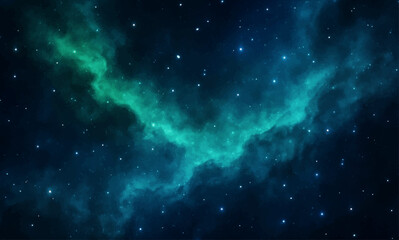 Naklejka premium Bright starry deep space nebula in the night sky