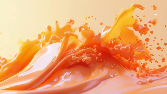 Animation of orange splash with vibrant colors