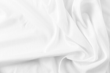 Soft White Fabric Draped Elegantly on Smooth Background for Textile Design