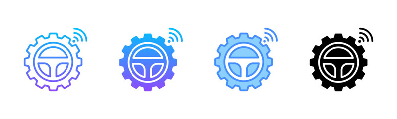 Autonomous Vehicle Multi Style Icon Set