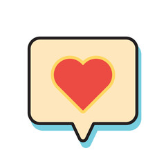 Retro Heart in Speech Bubble