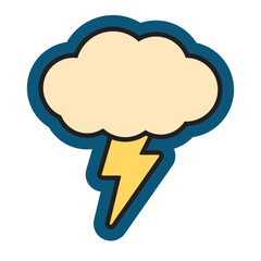 Retro Cloud with Lightning Bolt