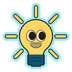 Retro Cartoon Light Bulb