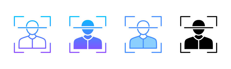 Facial Recognition Multi Style Icon Set