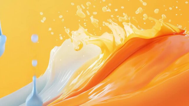 Animation of orange splash with vibrant colors