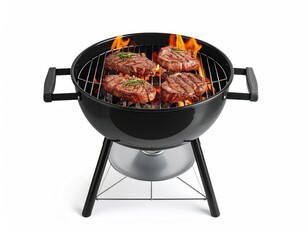 Sizzling Steaks on a Black Kettle Grill: A Culinary Flame