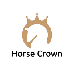 Horse Crown Logo Negative Space Royalty Design