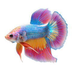 Fototapeta premium Vibrant Betta Fish, Colorful Aquarium Pet, Tropical Fish, Freshwater Animal