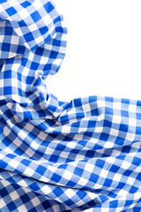Blue and White Checkered Fabric Texture for Background and Design