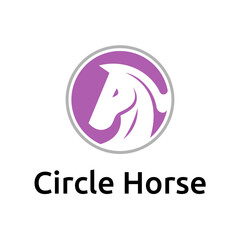 Subtle and Graceful in Pink Hue Circle Horse Logo