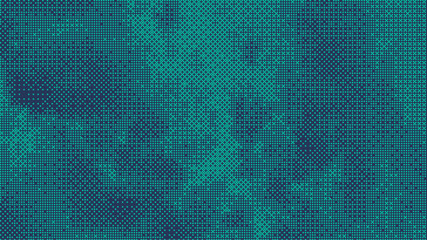 Pixelated bitmap gradient texture. Retro pixel art, green dither pattern, 8 bit background. Leisure or arcade games duotone border frame. Vector illustration