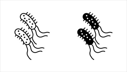 bacteriology icon set. Thin Linear Style Design Isolated On White Background
