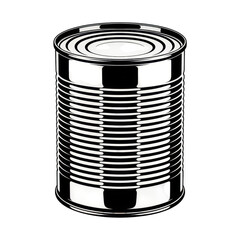 Single metal food can illustration