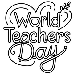 Obraz premium World Teachers' Day line art vector