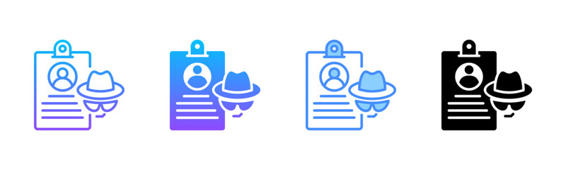 Identity Theft Multi Style Icon Set