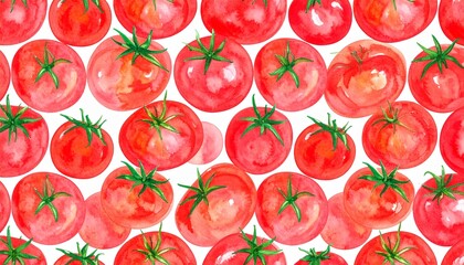 Seamless pattern with hand-painted acrylic style tomatoes.