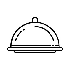 Obraz premium Cloche serving dish cover icon 