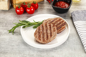 Grilled two beef burger cutlet