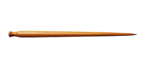Long, light brown rod against black background