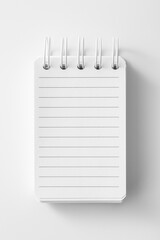 Blank Notebook With Spiral Binding on White Background