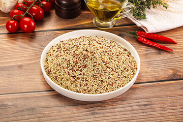 Raw dry quinoa seeds cereal
