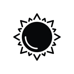 Black solid icon for sun