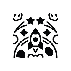 Black solid icon for travel