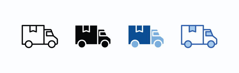 Truck icon sheet multiple style collection isolated vector