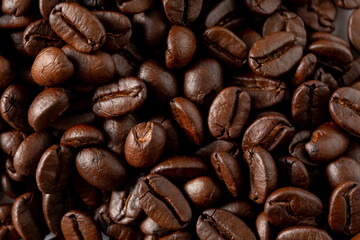 Fresh Roasted Coffee Beans Close Up for Culinary and Beverage Use