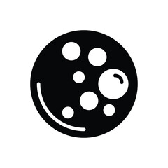 Black solid icon for moon