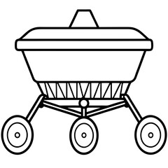 Air Seeder line art vector