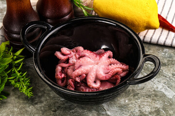 Marinated baby octopus snack appetizer