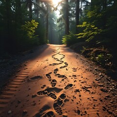 A worn path leading to the crossing, footprints paused at the edge.