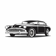 Obraz premium Vintage classic car illustration vector isolated on white back ground.