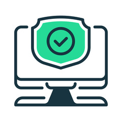 Antivirus Protection line icon. Universal creative premium symbol. Vector sign icon logo template. Vector illustration