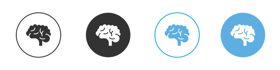 Brain icon Logo Template Design set