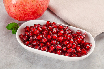 Ripe sweet red pomegranate seeds