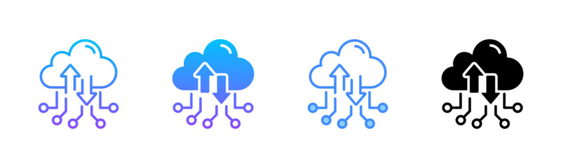 Cloud Traffic Multi Style Icon Set