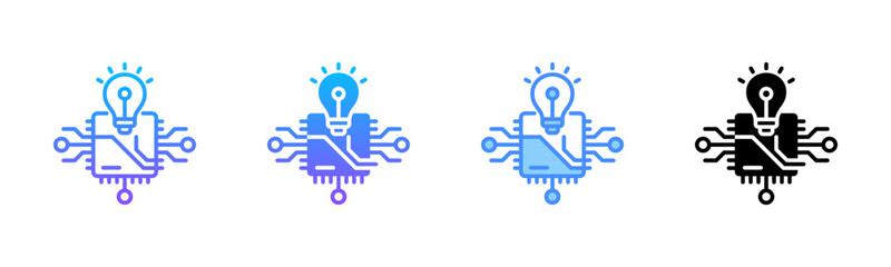 Machine Learning Multi Style Icon Set