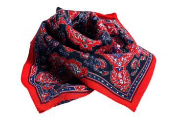 Red and black paisley bandana