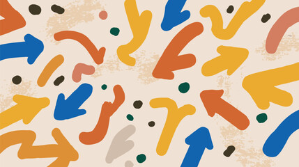 Abstract arrows indicate directions across a patterned flat surface