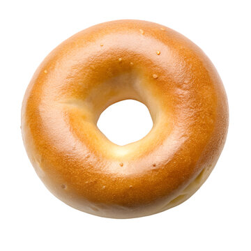 Plain bagel isolated on white background