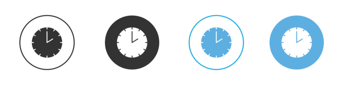 Clock two icon Logo Template Design set