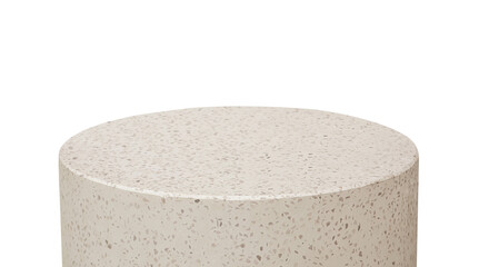 Selective focus.top circle marble stone product display platform in minimal design