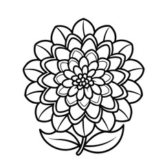Elegant Zinnia Outline – Botanical Floral Vector Design