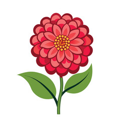 Zinnia Flower Vector Icon – Bright Floral Illustration