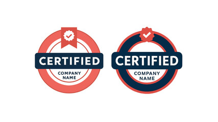 Certified Badge Label Templates &ndash; Round Editable Logos for Business Approval & Branding