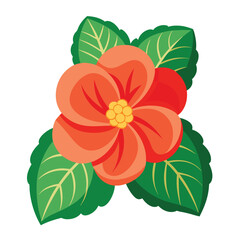 Begonia Flower Vector Icon – Elegant Floral Design
